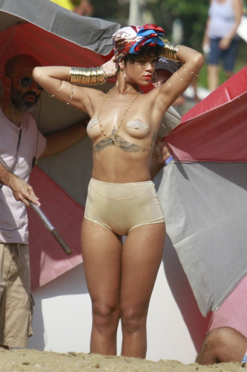 Rihanna topless